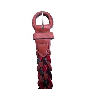 y2K Leather woven belt multicolor retro sm/med boho